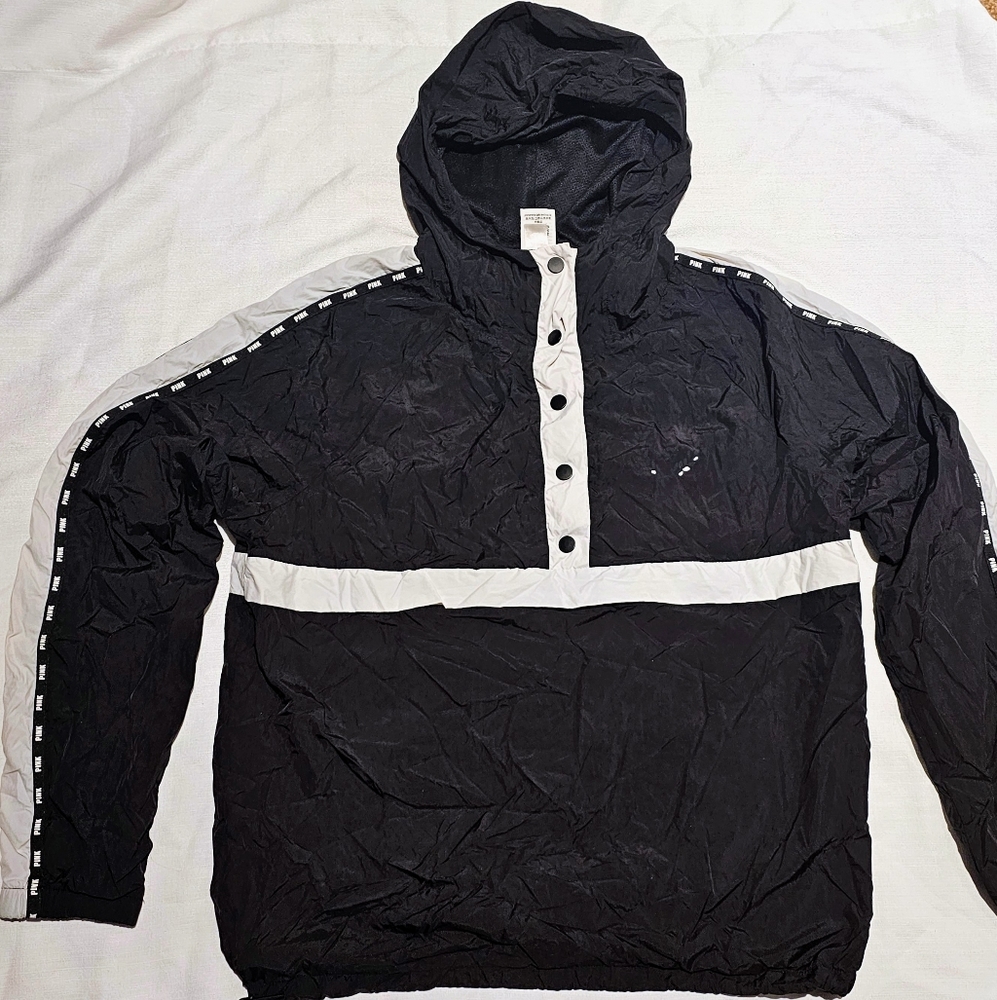 PINK Black Windbreaker